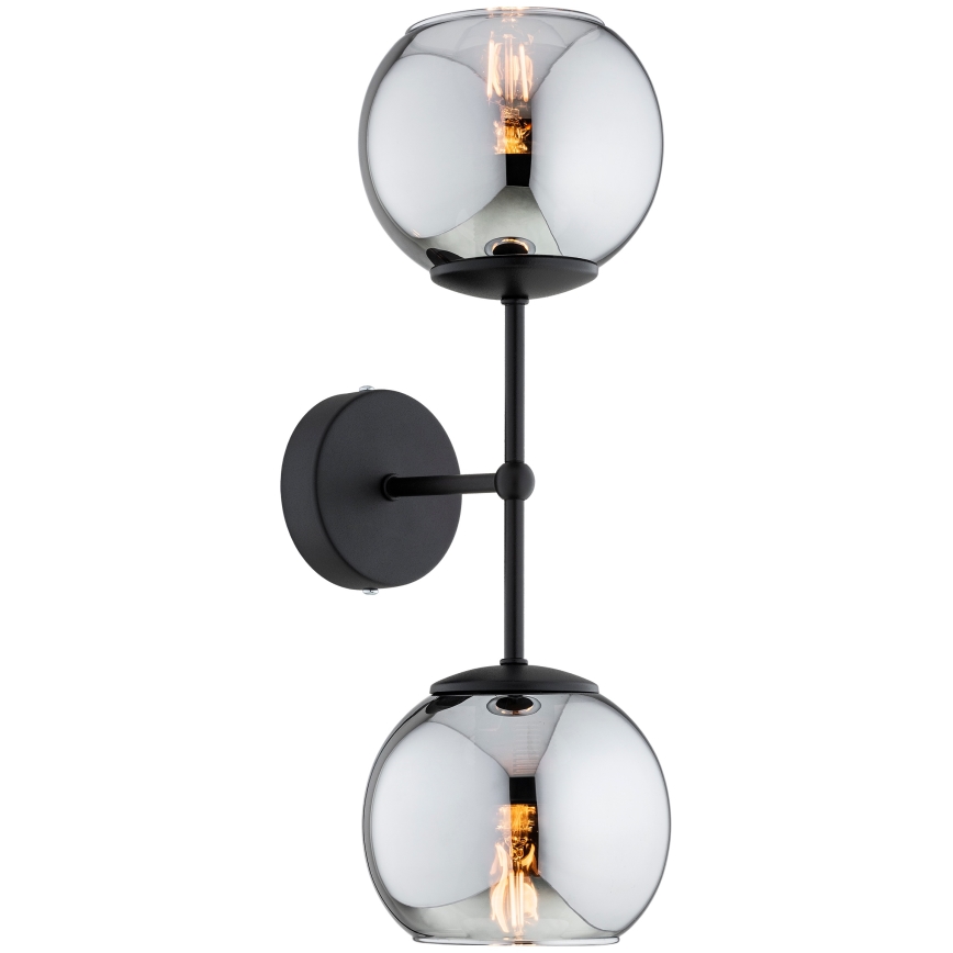 Brilagi - Stenska svetilka DIOR 2xE27/60W/230V črna/dimno siva