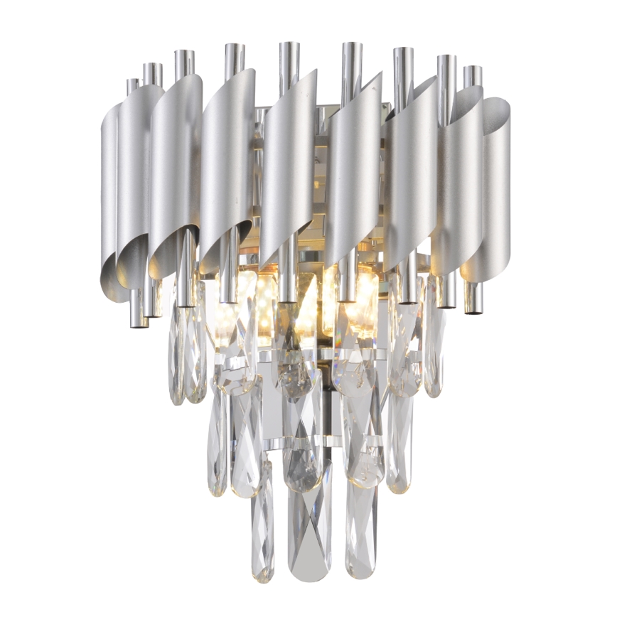 Brilagi - Stenska svetilka ECLIPSE 2xE14/10W/230V srebrna