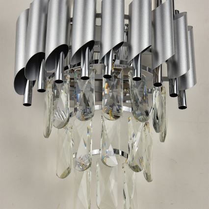 Brilagi - Stenska svetilka ECLIPSE 2xE14/10W/230V srebrna