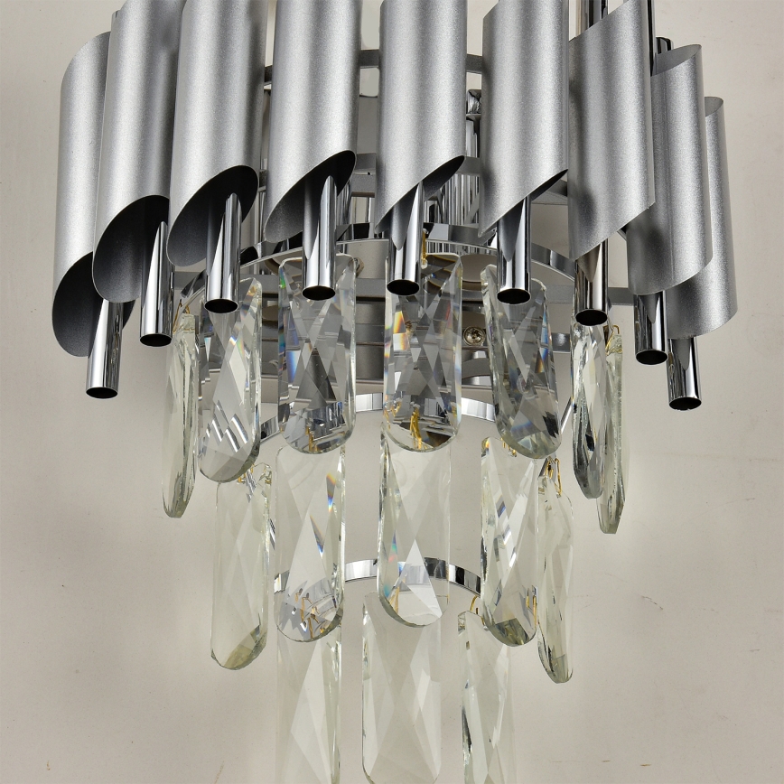 Brilagi - Stenska svetilka ECLIPSE 2xE14/10W/230V srebrna