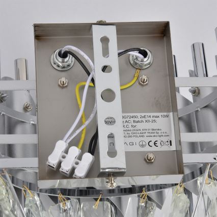 Brilagi - Stenska svetilka ECLIPSE 2xE14/10W/230V srebrna