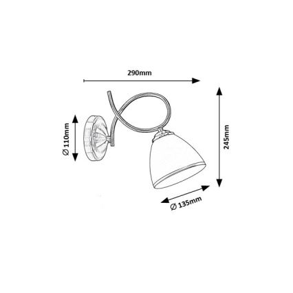 Brilagi - Stenska svetilka FRED 1xE27/60W/230V bronasta