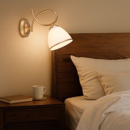 Brilagi - Stenska svetilka FRED 1xE27/60W/230V zlata