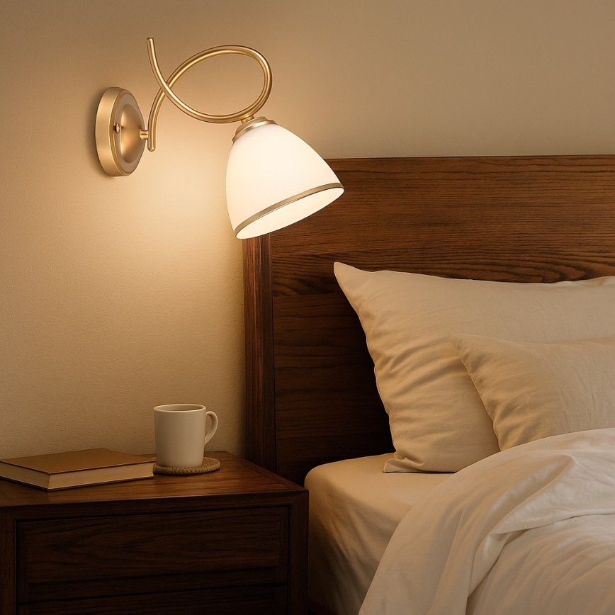 Brilagi - Stenska svetilka FRED 1xE27/60W/230V zlata