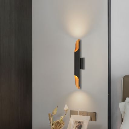 Brilagi - Stenska svetilka KALMAR 2xE27/40W/230V črna/bronasta