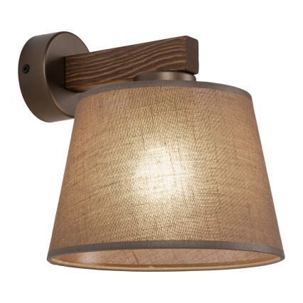 Brilagi - Stenska svetilka LATTE 1xE27/15W/230V macesen/rjava