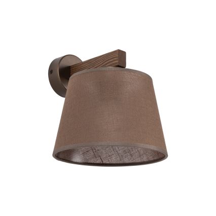 Brilagi - Stenska svetilka LATTE 1xE27/15W/230V macesen/rjava