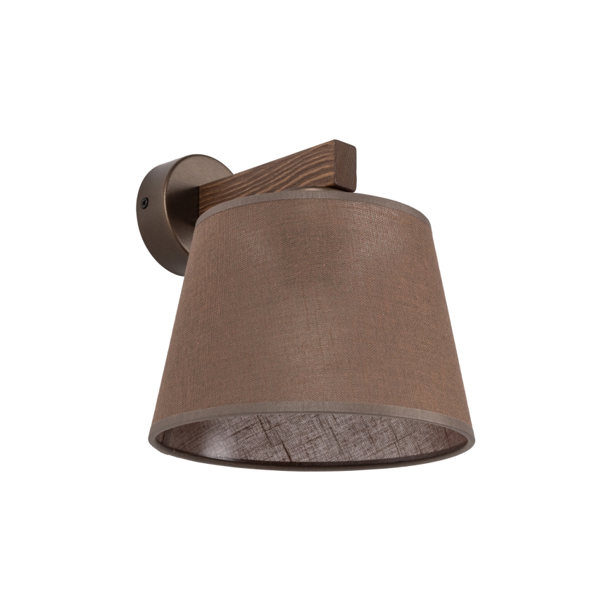 Brilagi - Stenska svetilka LATTE 1xE27/15W/230V macesen/rjava