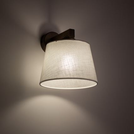 Brilagi - Stenska svetilka LATTE 1xE27/60W/230V borovina/bela