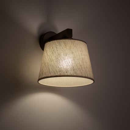 Brilagi - Stenska svetilka LATTE 1xE27/60W/230V borovina/bež
