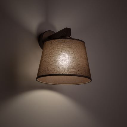 Brilagi - Stenska svetilka LATTE 1xE27/60W/230V macesen/rjava