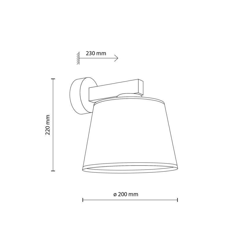 Brilagi - Stenska svetilka LATTE SABIA 1xE27/15W/230V borovica/rjava