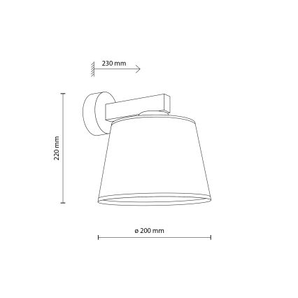 Brilagi - Stenska svetilka LATTE SABIA 1xE27/15W/230V borovina/bež