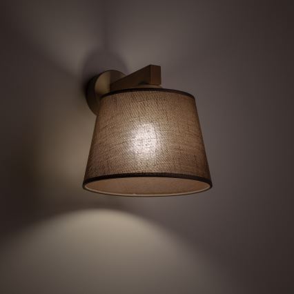 Brilagi - Stenska svetilka LATTE SABIA 1xE27/60W/230V borovica/rjava