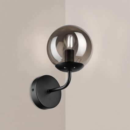Brilagi - Stenska svetilka MALIVA 1xE14/15W/230V črna/dimljena