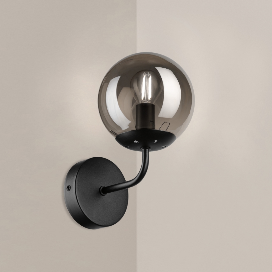 Brilagi - Stenska svetilka MALIVA 1xE14/15W/230V črna/dimljena