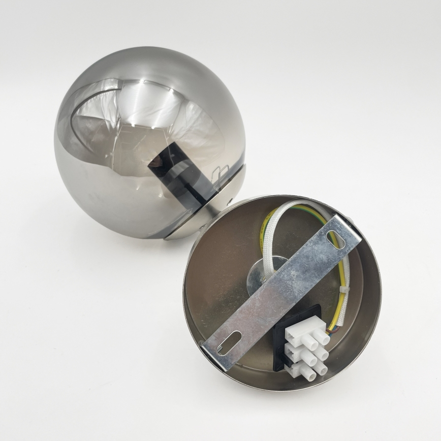 Brilagi - Stenska svetilka MALIVA 1xE14/15W/230V matni krom/dimljeno steklo