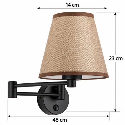 BRILAGI - Stenska svetilka NUBILA 1xE27/15W/230V rjava/črna