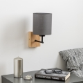 Brilagi - Stenska svetilka NUBILA WOOD 1xE27/25W/230V hrast/antracit