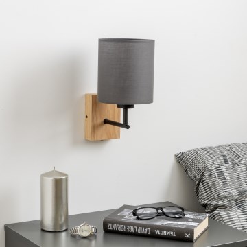 Brilagi - Stenska svetilka NUBILA WOOD 1xE27/25W/230V hrast/antracit
