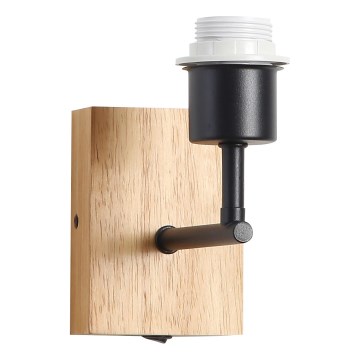 Brilagi - Stenska svetilka NUBILA WOOD 1xE27/25W/230V hrast/črna