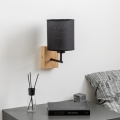Brilagi - Stenska svetilka NUBILA WOOD 1xE27/25W/230V hrast/črna