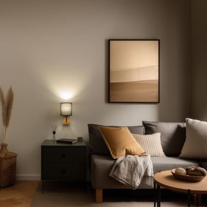 Brilagi - Stenska svetilka NUBILA WOOD 1xE27/25W/230V hrast/črna