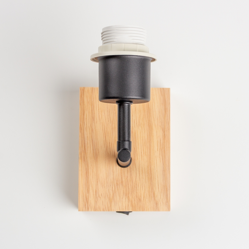 Brilagi - Stenska svetilka NUBILA WOOD 1xE27/25W/230V hrast/črna/oranžna