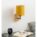 Brilagi - Stenska svetilka NUBILA WOOD 1xE27/25W/230V hrast/črna/rumena