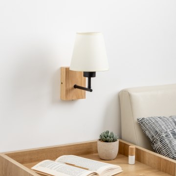 Brilagi - Stenska svetilka NUBILA WOOD 1xE27/25W/230V hrast/krem barva