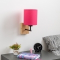 Brilagi - Stenska svetilka NUBILA WOOD 1xE27/25W/230V hrast/roza