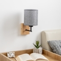 Brilagi - Stenska svetilka NUBILA WOOD 1xE27/25W/230V hrast/siva