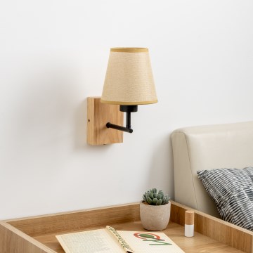 Brilagi - Stenska svetilka NUBILA WOOD 1xE27/25W/230V hrast/svetlo rjava