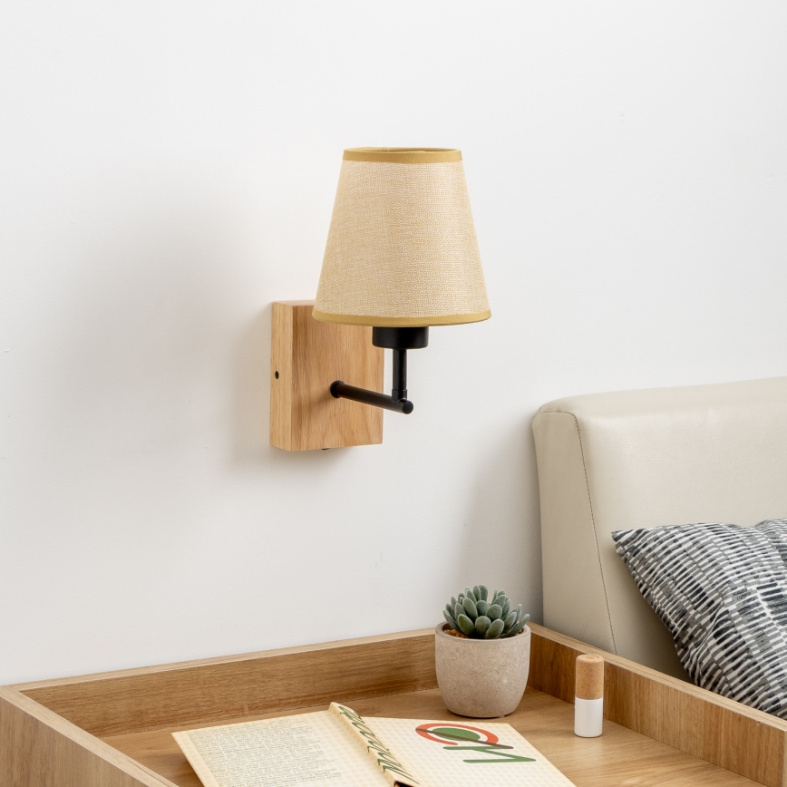 Brilagi - Stenska svetilka NUBILA WOOD 1xE27/25W/230V hrast/svetlo rjava