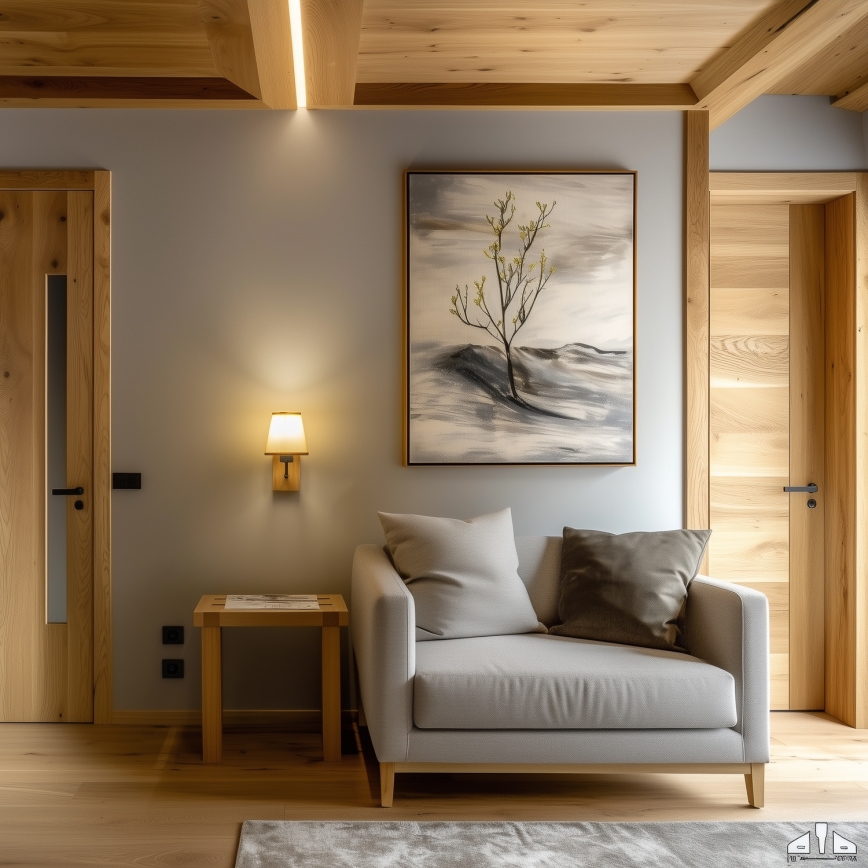 Brilagi - Stenska svetilka NUBILA WOOD 1xE27/25W/230V hrast/svetlo rjava