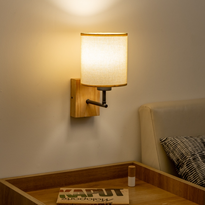Brilagi - Stenska svetilka NUBILA WOOD 1xE27/25W/230V hrast/svetlo rjava