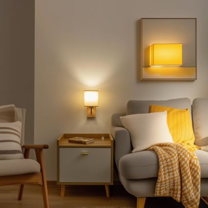 Brilagi - Stenska svetilka NUBILA WOOD 1xE27/25W/230V hrast/svetlo rjava