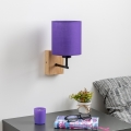 Brilagi - Stenska svetilka NUBILA WOOD 1xE27/25W/230V hrast/vijolična