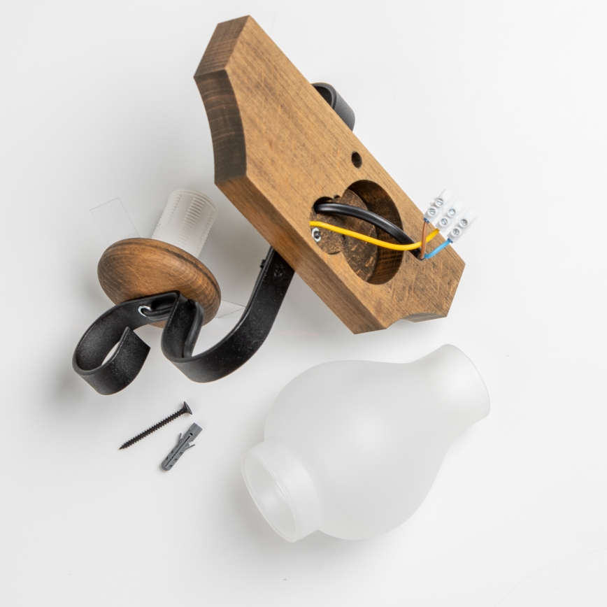 Brilagi - Stenska svetilka QUEEN 1xE14/40W/230V bukev