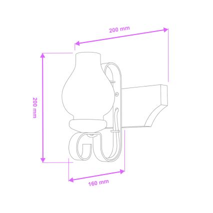 Brilagi - Stenska svetilka QUEEN 1xE14/40W/230V bukev