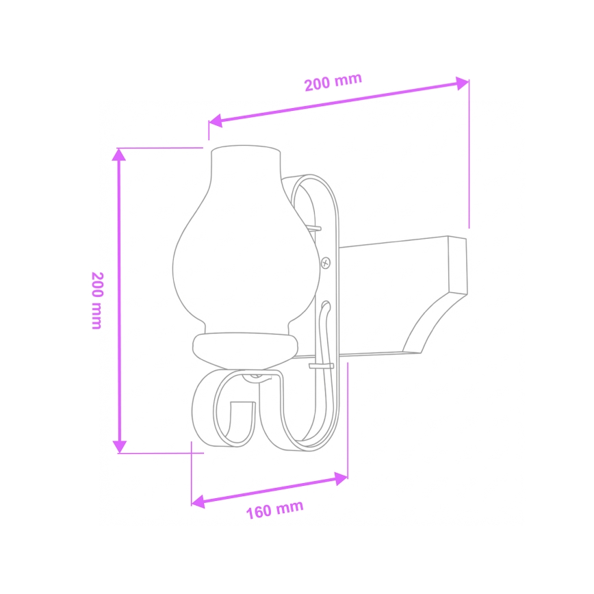 Brilagi - Stenska svetilka QUEEN 1xE14/40W/230V bukev