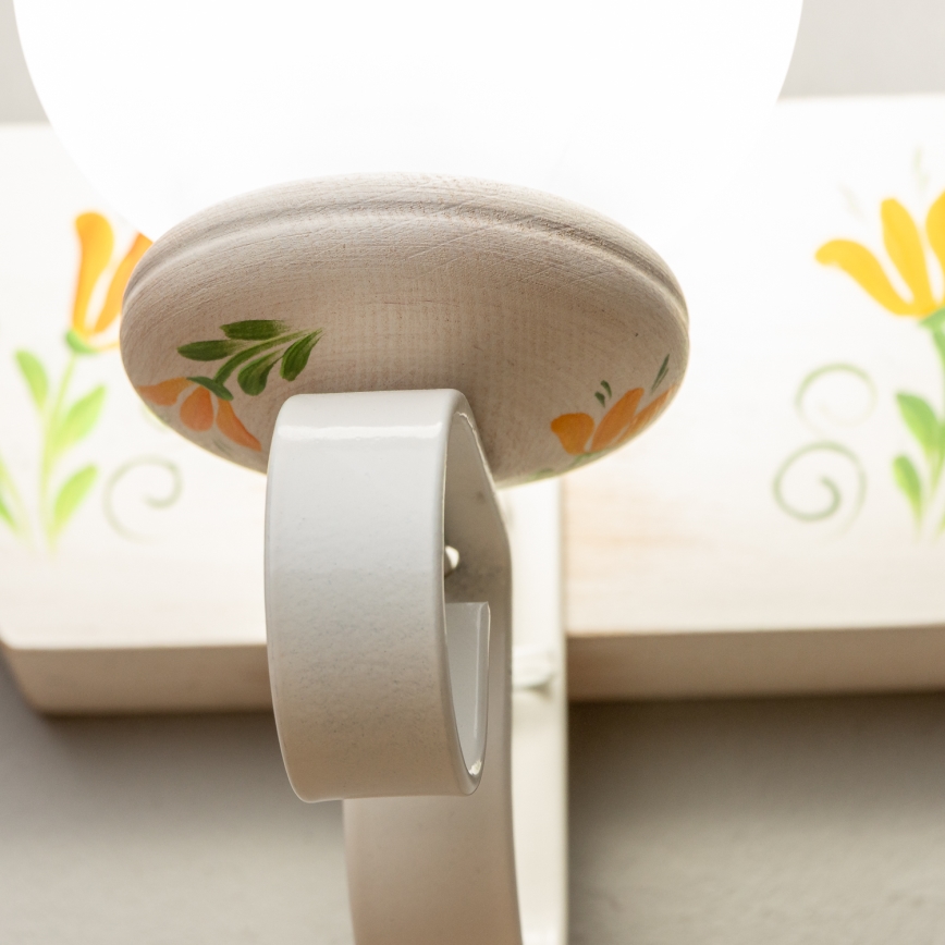 Brilagi - Stenska svetilka QUEEN 1xE14/40W/230V bukev/krem barva