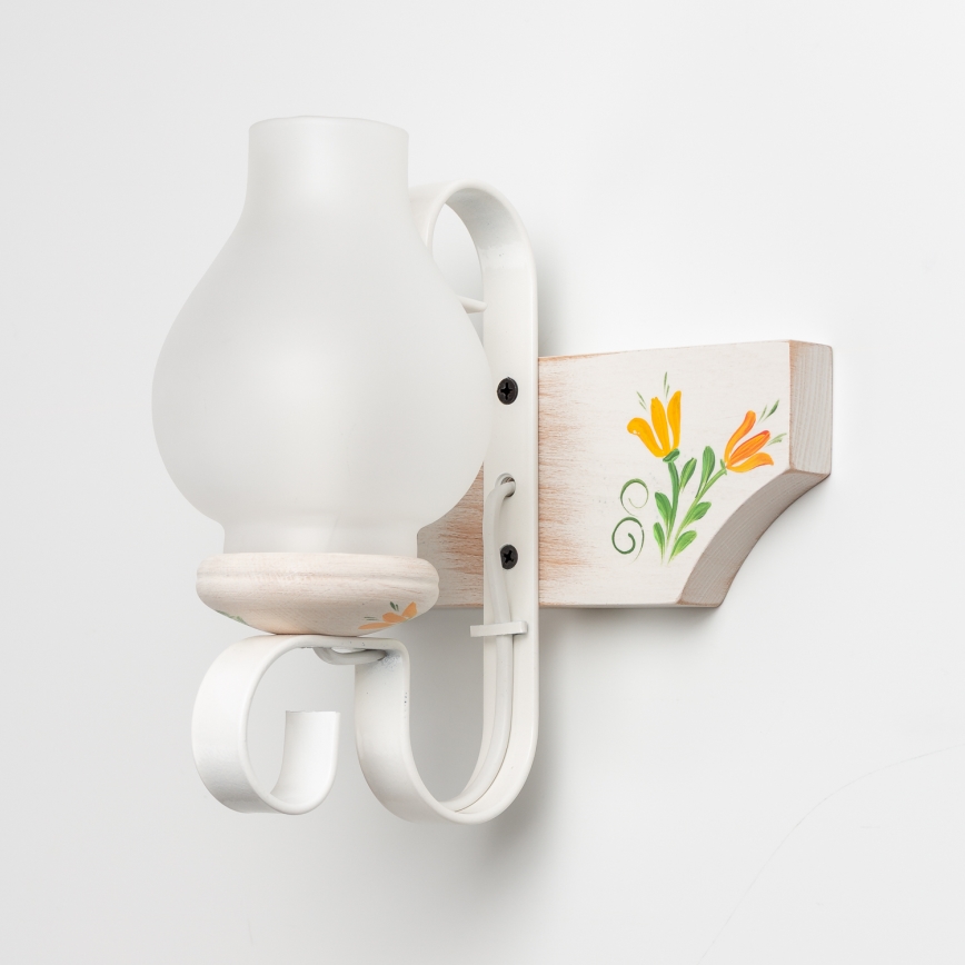 Brilagi - Stenska svetilka QUEEN 1xE14/40W/230V bukev/krem barva