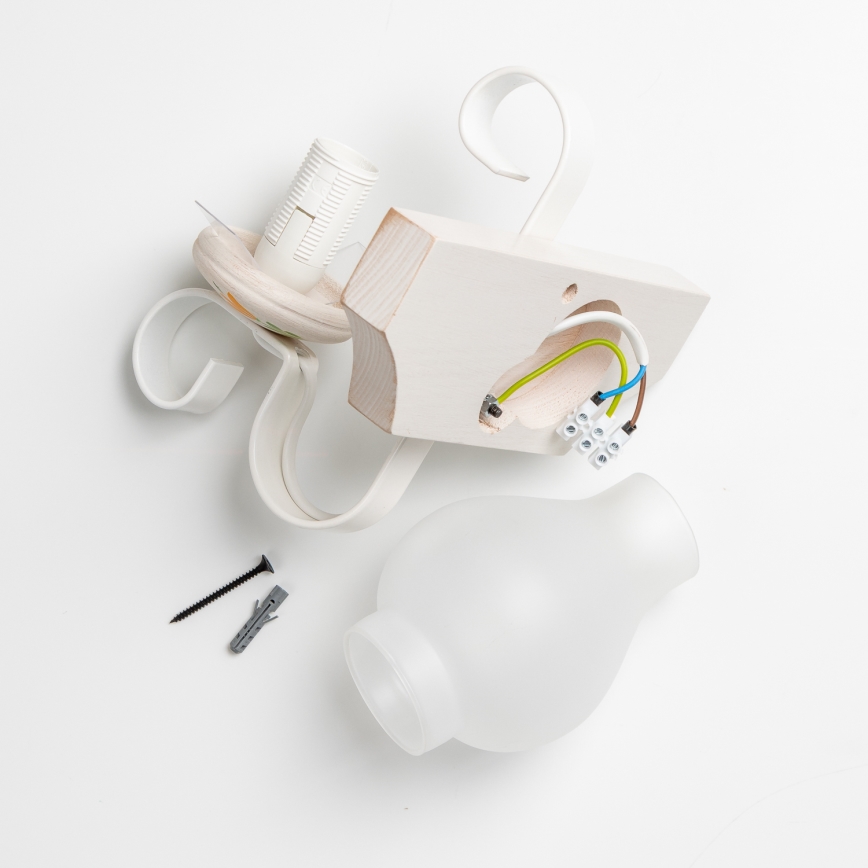 Brilagi - Stenska svetilka QUEEN 1xE14/40W/230V bukev/krem barva