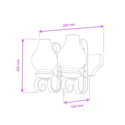 Brilagi - Stenska svetilka QUEEN 2xE14/40W/230V bukev