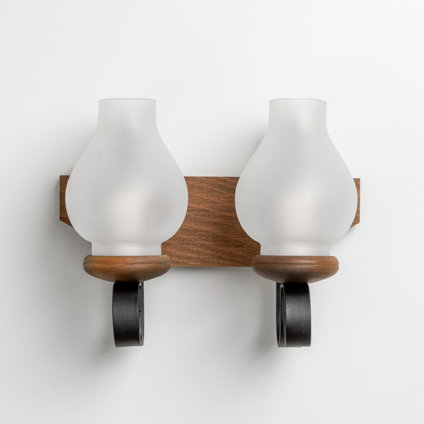 Brilagi - Stenska svetilka QUEEN 2xE14/40W/230V bukev/oreh