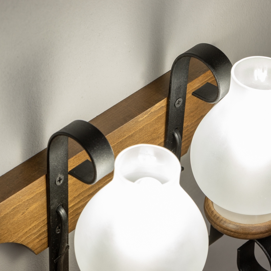 Brilagi - Stenska svetilka QUEEN 2xE14/40W/230V bukev/oreh