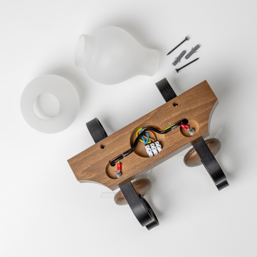 Brilagi - Stenska svetilka QUEEN 2xE14/40W/230V bukev/oreh