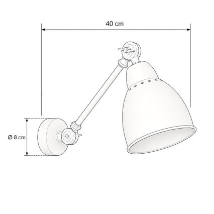 BRILAGI - Stenska svetilka QUILL 1xE27/40W/230V 40 cm bela