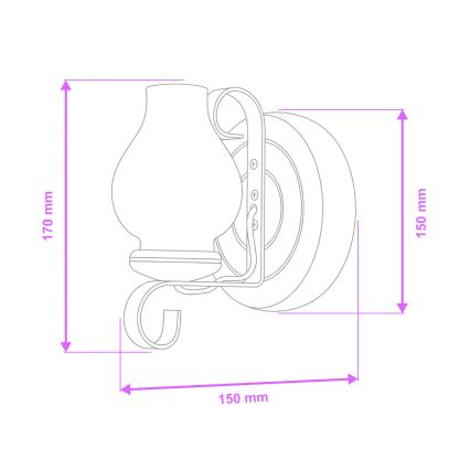 Brilagi - Stenska svetilka ROATA APLICA 1xE14/40W/230V bukev/oreh
